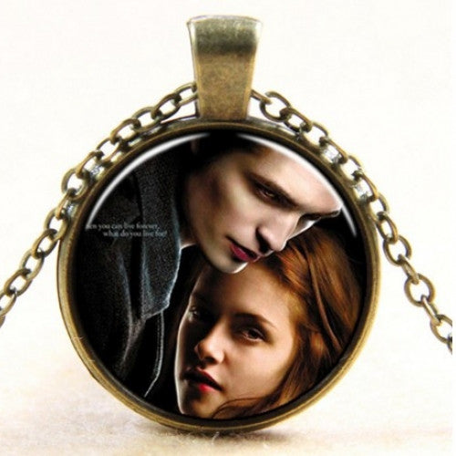 European style twilight Bella Edward lover's retro glass pendant long chain fashion vintage