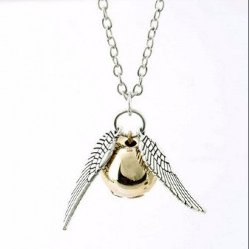 Golden Snitch Pendent Necklace Men Jewelry Vintage Popular Drop Fine Jewelry Angel Wing Charm